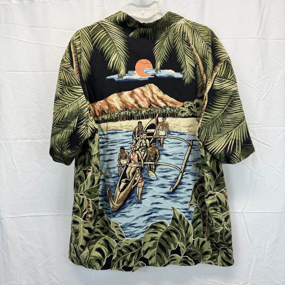 Kalaheo Kamehameha Hawaiian Aloha Camp Shirt L Diamond Head Vtg Boat Sun Surf - Picture 5 of 7